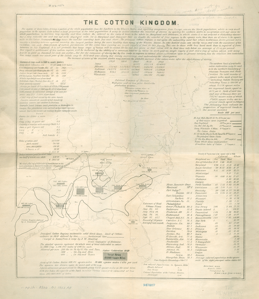 Edward Atkinson, The Cotton Kingdom, 1863, 42 x 37 cm (Newberry Library)