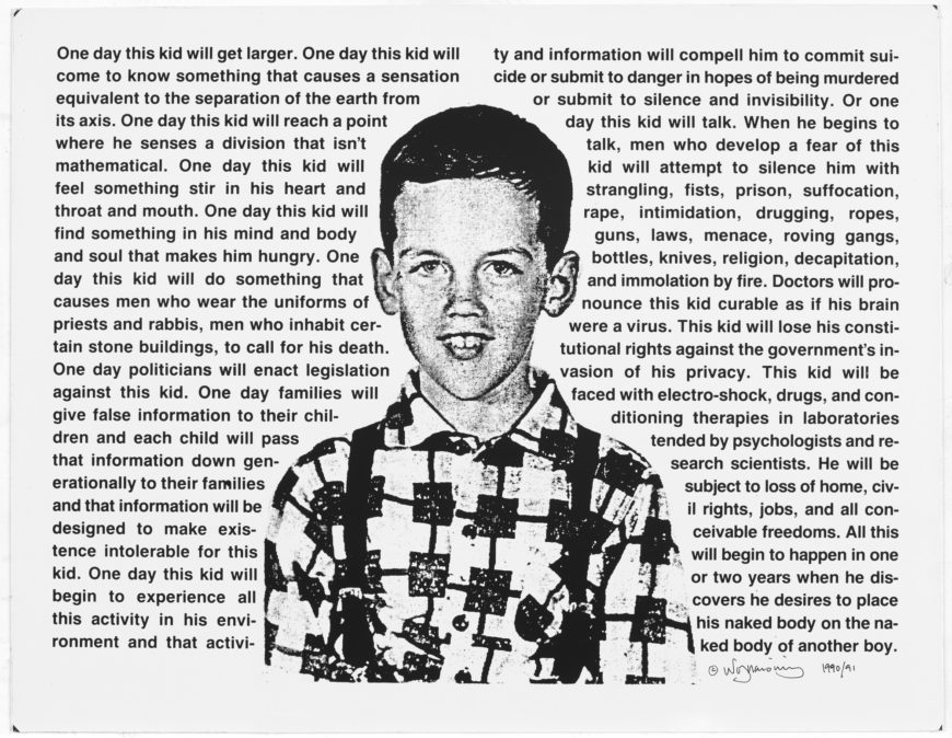 David Wojnarowicz, <em>Untitled (One Day This Kid...)</em>, 1990, photostat, sheet: 75.7 × 101.9 × 0.5 cm (Whitney Museum of American Art) © The Estate of David Wojnarowicz and P.P.O.W. Gallery, New York