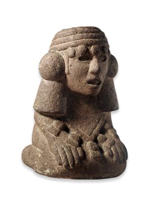 Kneeling Figure of Chalchiuhtlicue, c. 1325–1521 C.E., Mexica (Aztec), 30 x 18 cm, granite, Mexico (© Trustees of the British Museum)