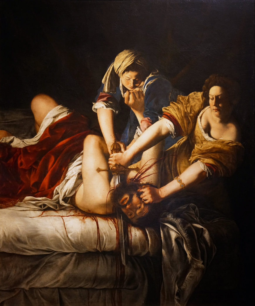 Artemisia Gentileschi, Judith Slaying Holofernes, 1620–21, oil on canvas, 162.5 x 199 cm (Uffizi Gallery, Florence; photo: Steven Zucker, CC BY-NC-SA 2.0)