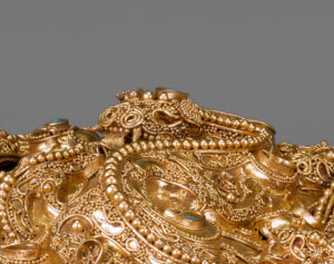 Gold Belt Buckle, Nangnang (1st century C.E.), Seokam-ri Tomb 9 (Pyongyang), 9.4 x 4.6–6.3cm, National Treasure 89 (National Museum of Korea)