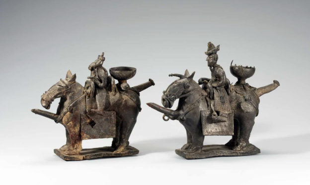 Horse-rider-shaped vessels, early 6th century, Silla, 26.8 cm high, National Treasure 91 (National Museum of Korea)