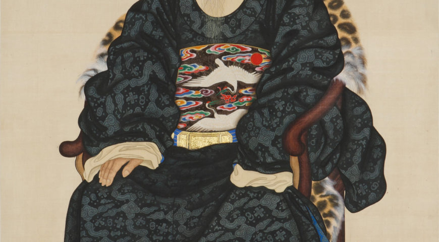 Detail, Yi Myeonggi, Portrait of Kang Sehwang, 1783 (Joseon Dynasty), ink and colors on silk, 145.5 x 94 cm, Treasure 590-2 (National Museum of Korea)