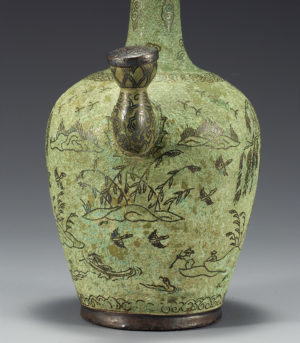 Kundika with Landscape Design, 12th century, Goryeo, 37.5 cm high, National Treasure 92 (National Museum of Korea)