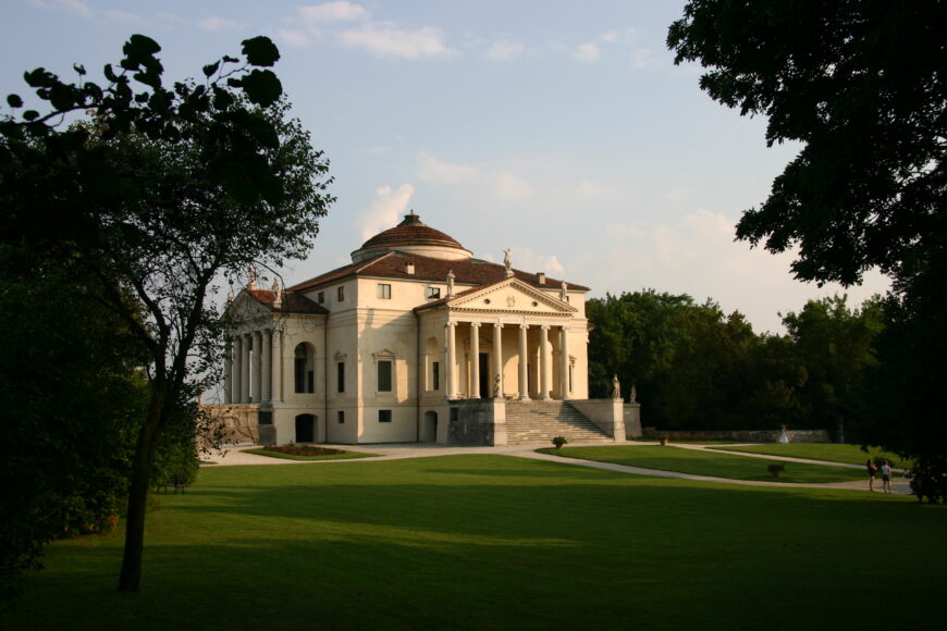 Andrea Palladio with modifications by Vincenzo Scamozzi, Villa Rotonda (formerly Villa Capra), 1566–90s, near Vicenza, Italy (photo: Nico Brooks, CC BY-NC 2.0)