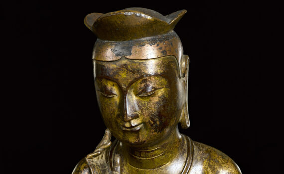 Gilt-bronze pensive bodhisattva (National Treasure 83)