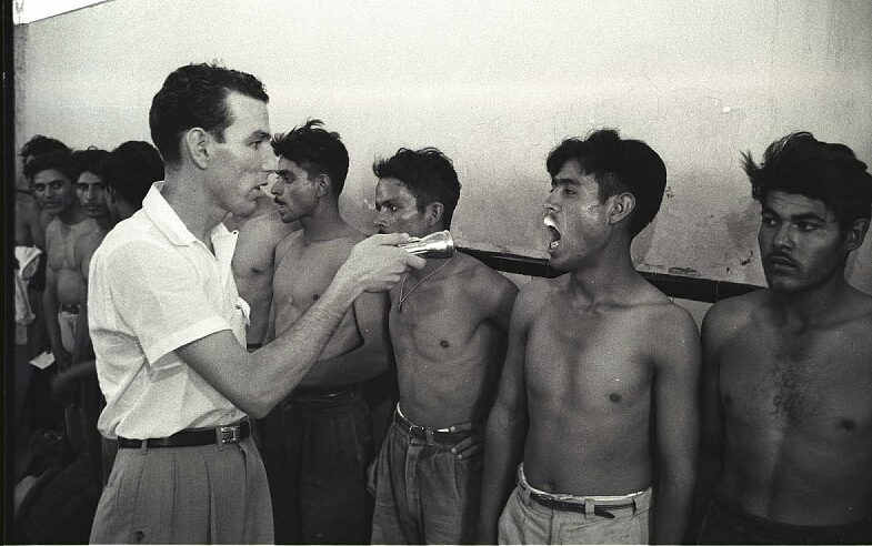 Leonard Nadel, Physical Examination of Braceros, 1956, gelatin silver print (National Museum of American History, Washington, D.C.)