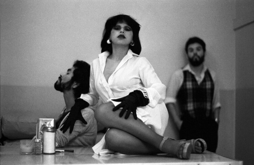 Harry Gamboa Jr., À La Mode, 1976, from the Asco era, performers (l-r): Glugio Gronk Nicandro, Patssi Valdez, Harry Gamboa Jr., printed 2010, chromogenic print, 32.4 x 47.6 cm (Smithsonian American Art Museum, Washington, D.C.) © 1976, Harry Gamboa Jr.