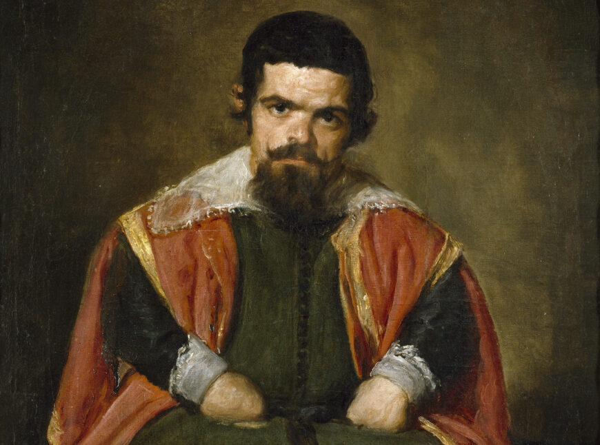 Sebastián de Morra (detail), Diego Rodríguez de Silva y Velázquez, Portrait of Sebastián de Morra, 1644, oil on canvas, 106.5 x 82.5 cm (Museo del Prado, Madrid)