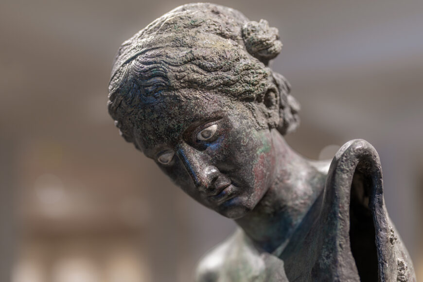 Head (detail), The Cleveland Apollo, c. 350–200 B.C.E., bronze, 1.5 m high (The Cleveland Museum of Art; photo: Steven Zucker, CC BY-NC-SA 2.0)