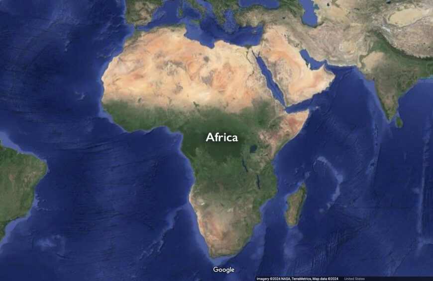 Map of Africa (underlying map © Google)