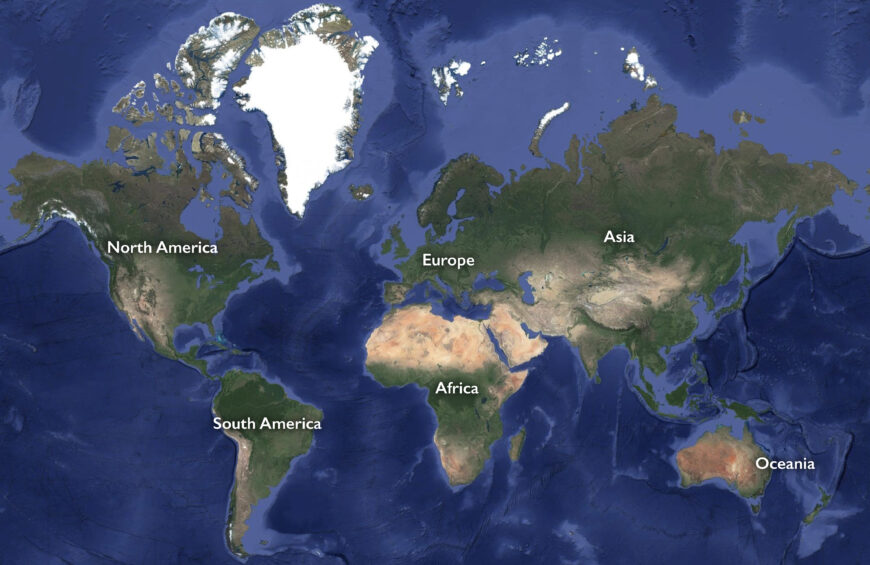 World map (underlying map © Google)