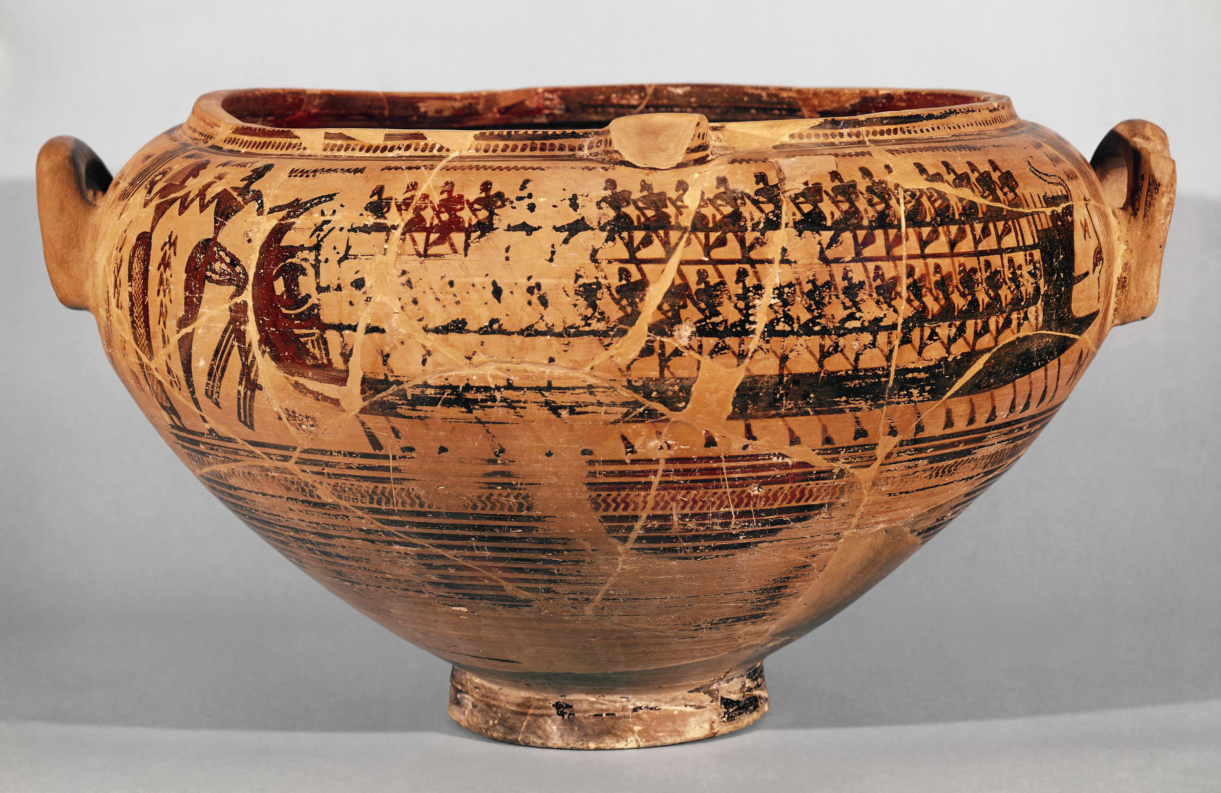 Krater with ship scene