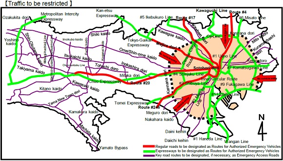 Tokyo PD Announces Traffic Restrictions to Follow Major Earthquakes in Tokyo Metro Area, PDF Files Available in Several Languages