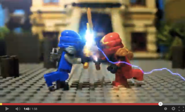 Lego ninjas duke it out in this epic stop motion video