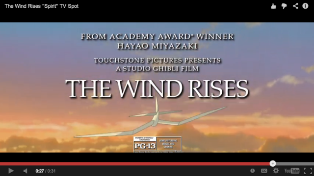 The Wind Rises U.S. TV spots streamed