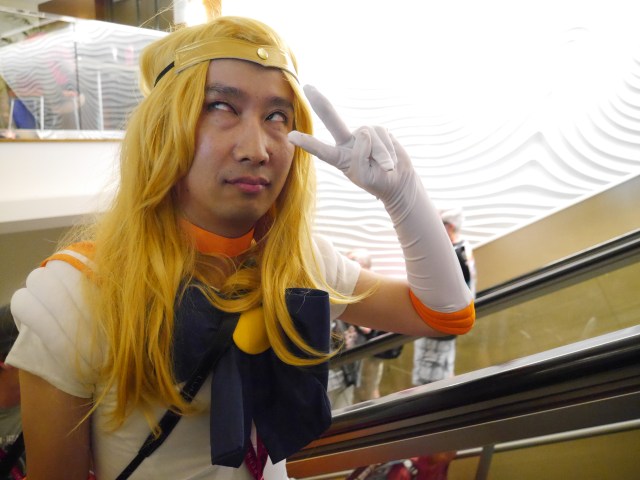 Our reporter goes looking for fans at Comic-Con…in his Sailor Venus cosplay outfit