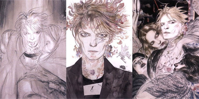 David Bowie drawn by Final Fantasy illustrator Yoshitaka Amano