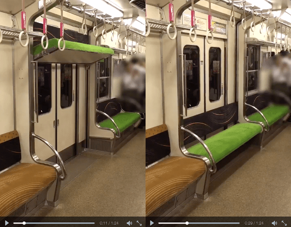 Seats descend from ceiling on Japanese train to provide extra comfort for passengers【Video】