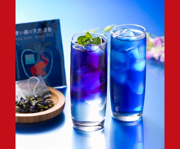 Feeling cold and blue? Warm your body and soul with a cup of bright blue tea from Japan!