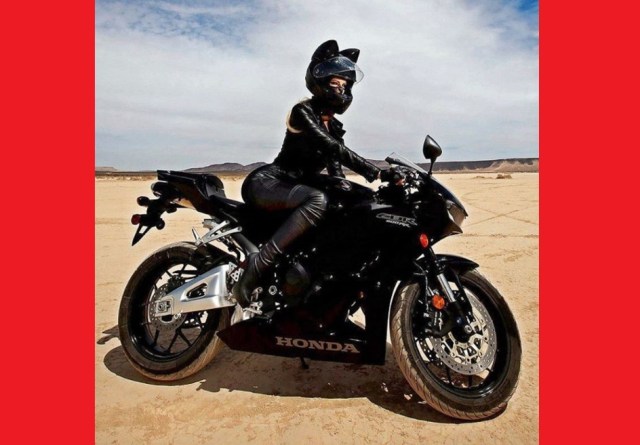 This cat ear motorcycle helmet makes for a purr-fect biker accessory