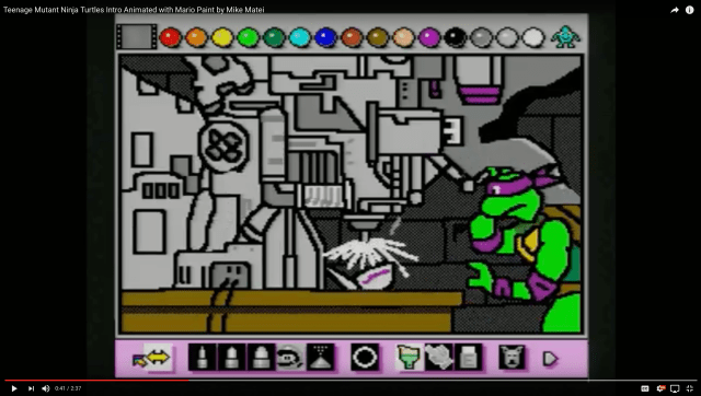 Nostalgia overload: Ninja Turtles theme song recreated frame by frame in Mario Paint! 【Video】