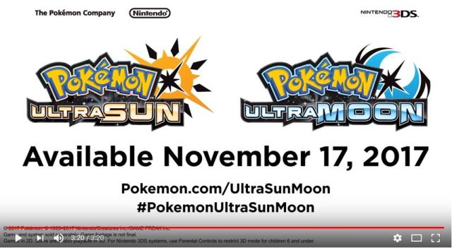 Pokémon Ultra Sun and Ultra Moon revealed to be the last Pokémon RPGs for the Nintendo 3DS