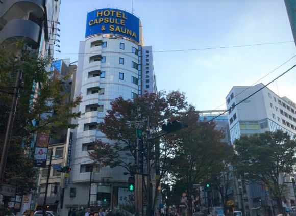 We stay at a downtown Shibuya capsule hotel and indulge in unlimited baths and sauna sessions