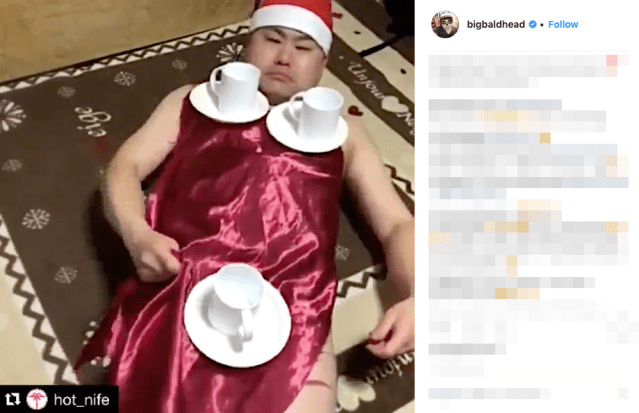 Walking Dead star Norman Reedus sends Christmas greetings via Japanese comedy stripper Mr Uekusa