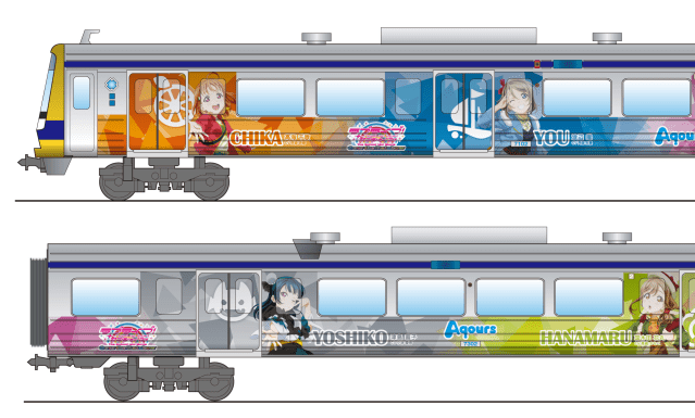 New anime train and bus ready to receive the love of Love Live! Sunshine!! fans in Shizuoka