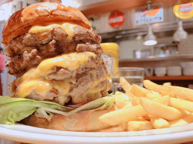 Bigger is definitely better with this monster cheeseburger in Yokohama