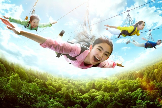 Japanese nature theme park lets you zoom through the air at over 40 miles an hour