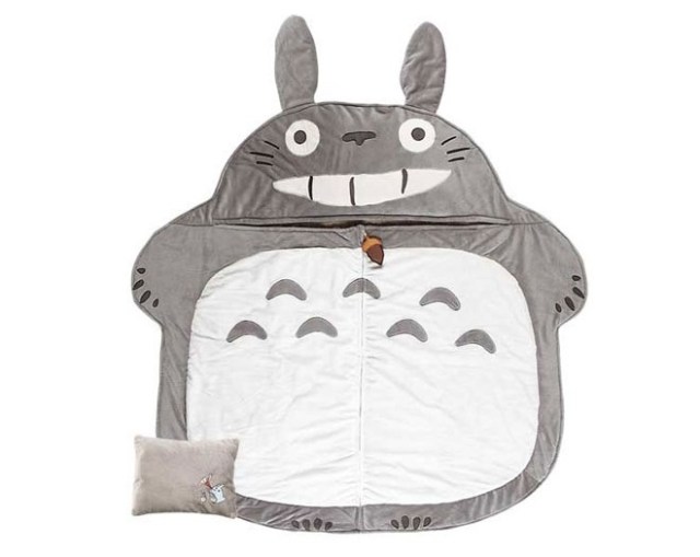 Is there any better place for a nap than inside a fluffy Totoro sleeping bag?