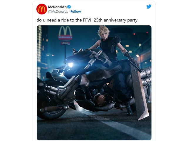 McDonald’s USA wishes Final Fantasy VII a happy 25th anniversary