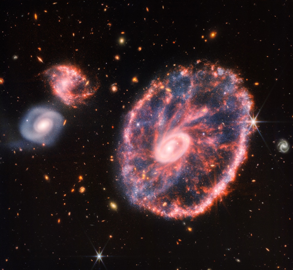 jame Webb space telescope cartwheel galaxy near infrared