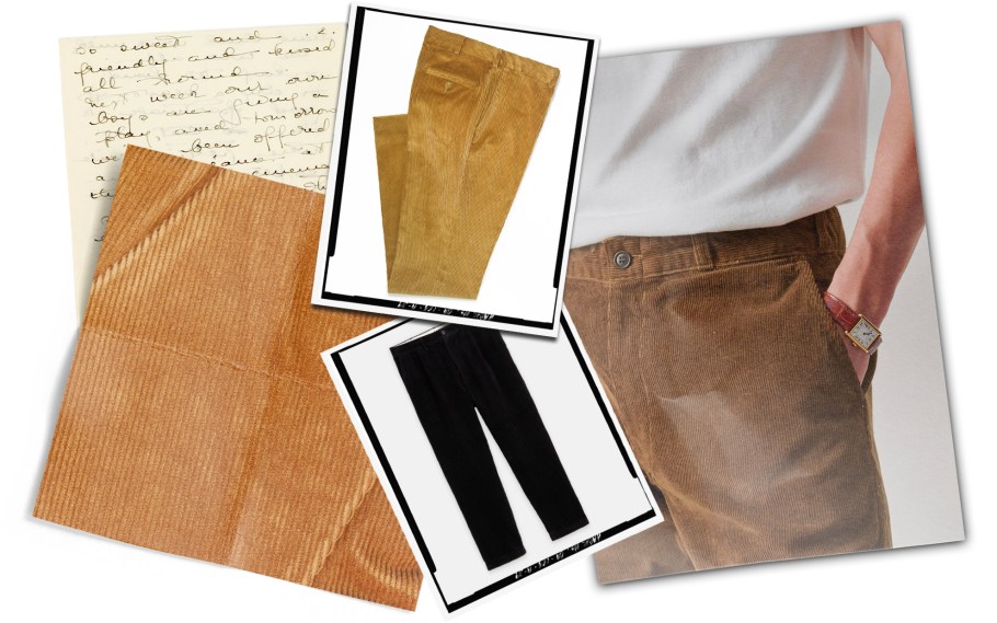 collage of corduroy pants