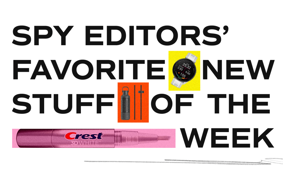 block letters spelling out spy editors' favorite new stuff of the week