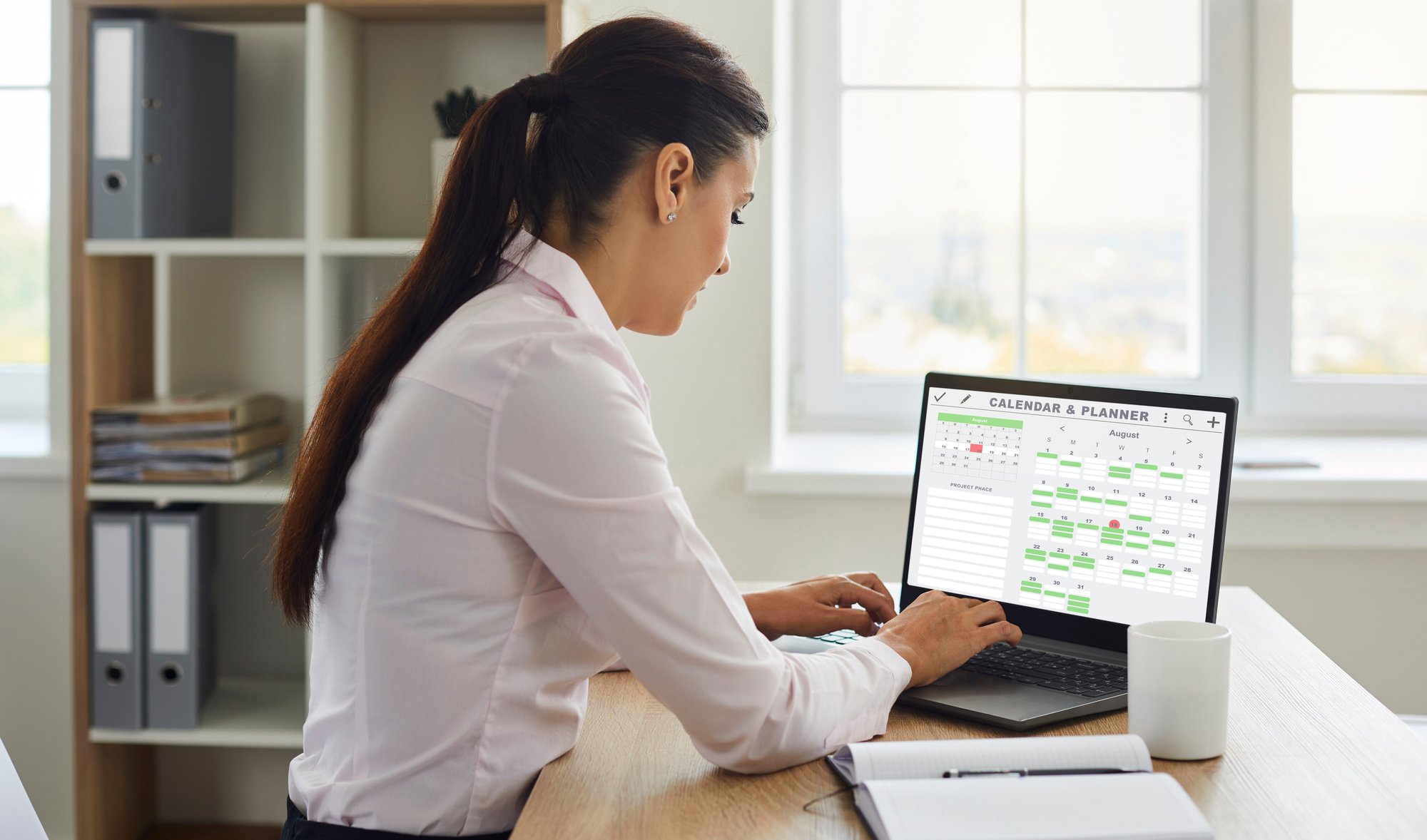 Young lawyer managing her calendar-1