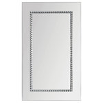 Renwil - Embedded Jewels Wall Mirror 24" x 40" - A chrome jewel border is inset into a simple polished mirror creating a stunning sophisticated mirror. This piece would look amazing in a Transitional-style home. This wall mirror makes a grand statement in a living room, bedroom or entryway.