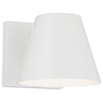 Visual Comfort Modern Collection - Bowman 4 Wall Light, LED, White - The soft silhouette of classic table lamp shades is referenced and transformed into a sleek LED wall sconce fixture suitable for both indoor and outdoor applications. The Bowman��_s die-cast metal body houses a powerful LED light source for plentiful illumination on even the darkest of nights. Includes 15 watt, 980 net lumen, 3000K LED module. Dimmable with lo w-voltage electronic dimmer. Mounts down only. Suitable for outdoor use.