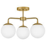 Lark - Lark Julep Flush Mount, Lacquered Brass - Round out your space with Julep's modern simplicity. This 3-light semi-flush mount emphasizes the smooth curves of the etched opal glass globes to deliver the perfect amount of diffused light. Julep's luxe Lacquered Brass finish adds a dash of character to any space.
