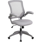 Flash Furniture - Gray Mesh Task Chair BL-ZP-8805-GY-GG - Mid-Back Gray Mesh Swivel Task Chair With Gray Frame and Flip-Up Arms [BL-ZP-8805-GY-GG] 25.25"W x 24"D x 37.50" - 42.25"H
