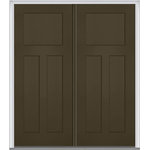 Plastpro - 3 Panel Shaker Fiberglass Double Door 66"x81.75" LH In-Swing - Our Craftsman Shaker Collection provides a refreshing take on a timeless classic which adds substantial curb appeal to your home. This fiberglass smooth entry door unit comes painted Bronze. Paired with a 4-9/16" wide primed composite frame, 2-1/8" double bore prep (locks sold separately), brickmould applied, and a composite adjustable sill.