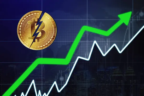 Price Bitcoin Increasing Cryptocurrency Market Bitcoin Halving Event Stock Image