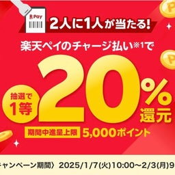 画像 楽天ペイのチャージ払いで20%還元か10ptが当たるかも の記事より 1つ目