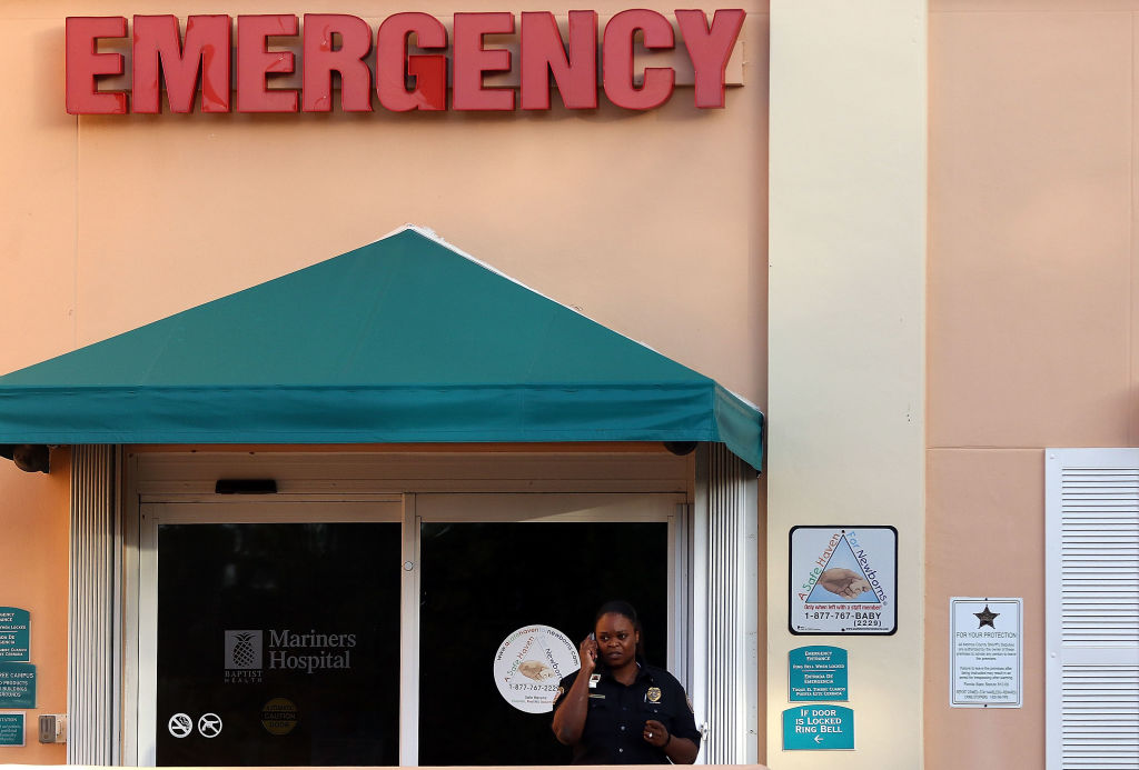 A Florida hospital prepares for a hurricane's landfall.