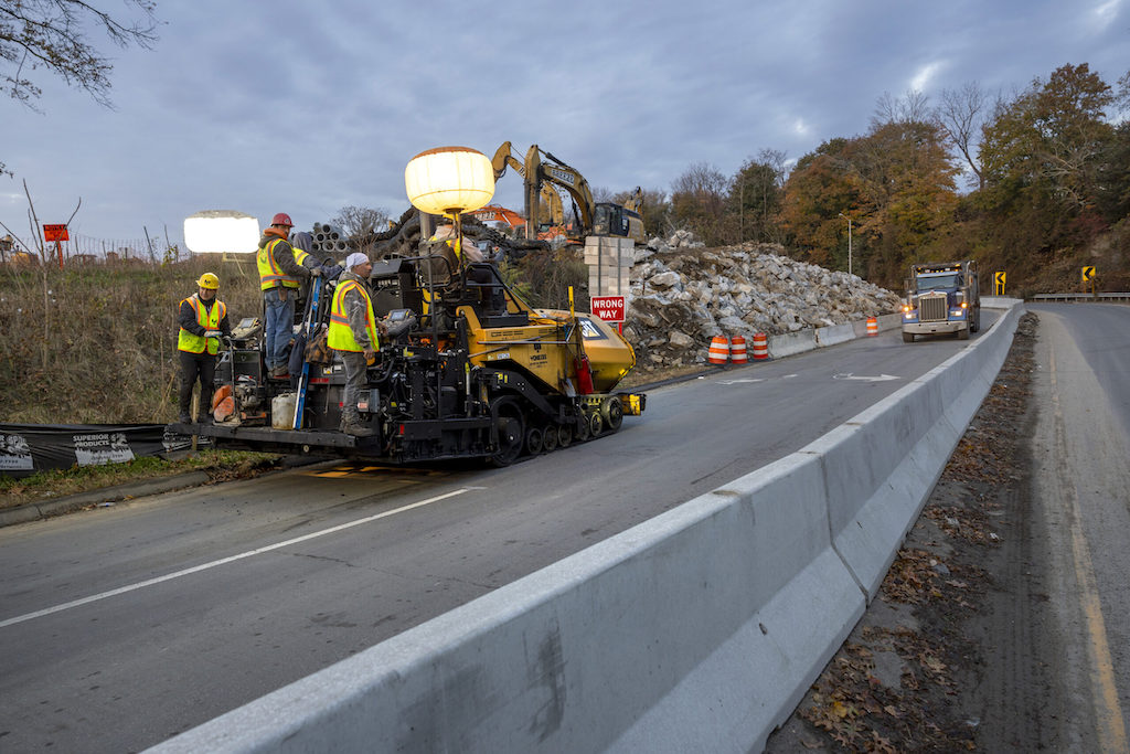 A Connecticut Department of Transportation crew goes to work.