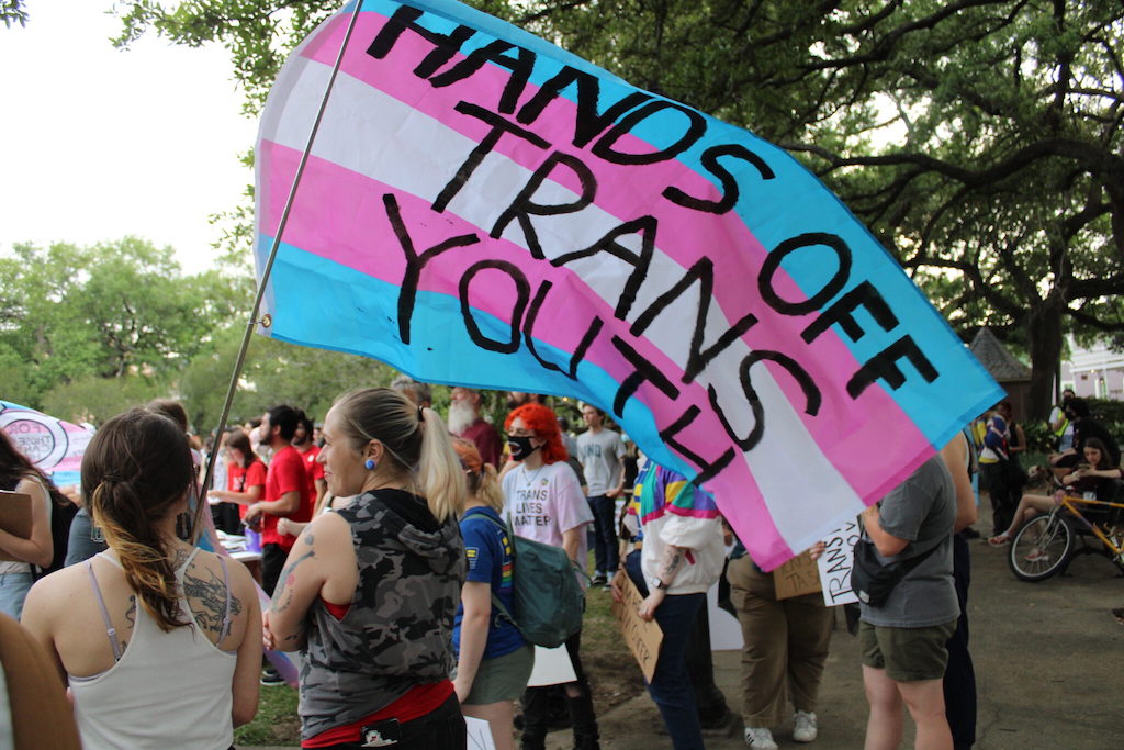 Hundreds of people gathered at Washington Square Park in New Orleans to mark Transgender Day of Visibility.