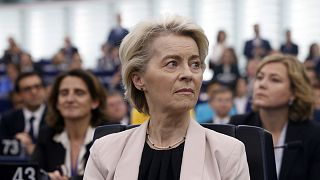 Ursula von der Leyen, az Európai Bizottság elnöke a franciaországi Strasbourgban, az Európai Parlamentben 2024. november 27-én, szerdán. 