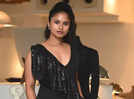 Shraddha Shashidhar in an all-black jumpsuit Chaitanya Rao's summer collection launch at Fern and Ade in Chennai